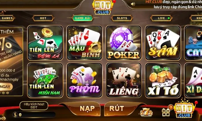 Trải nghiệm game bài hấp dẫn chỉ có tại hitclub